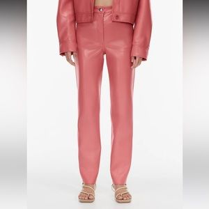 Aritzia Wilfred Melina Pants in pink vegan leather